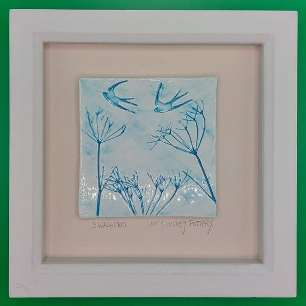 Swallows Cow Parsley Tile