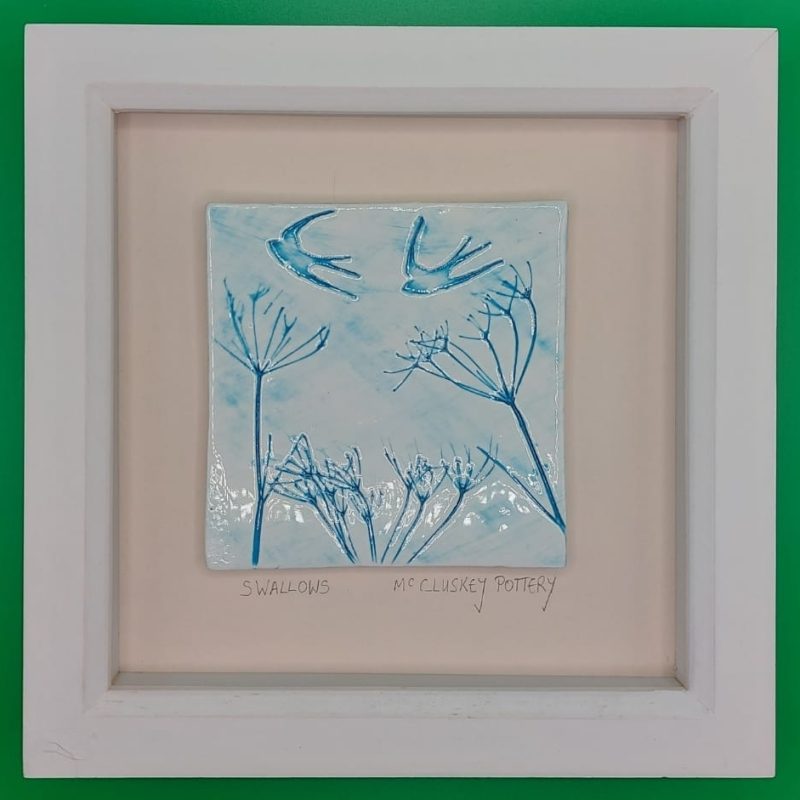 Swallows & Cow Parsley Tile